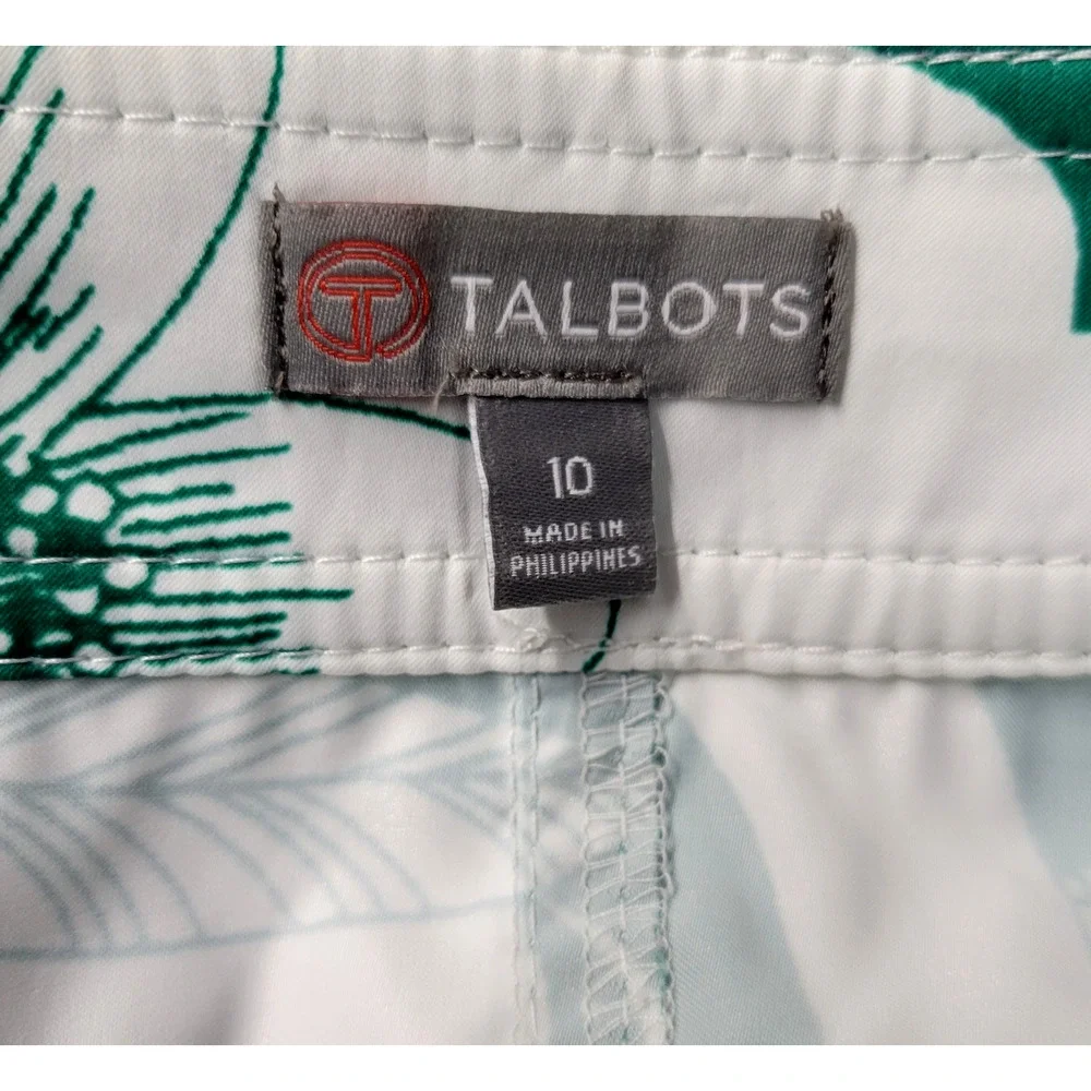 Talbots Skirt Womens 10 Floral Print Zip Pockets Lightweight Golf Outdoor Casual